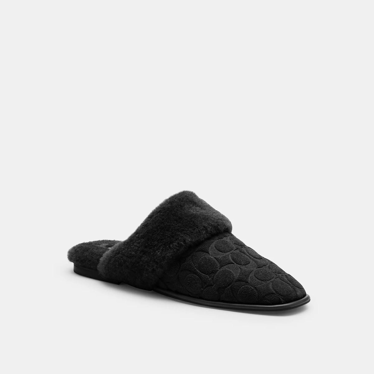 Coach Outlet Sherpa Flat Mule In Signature Suede