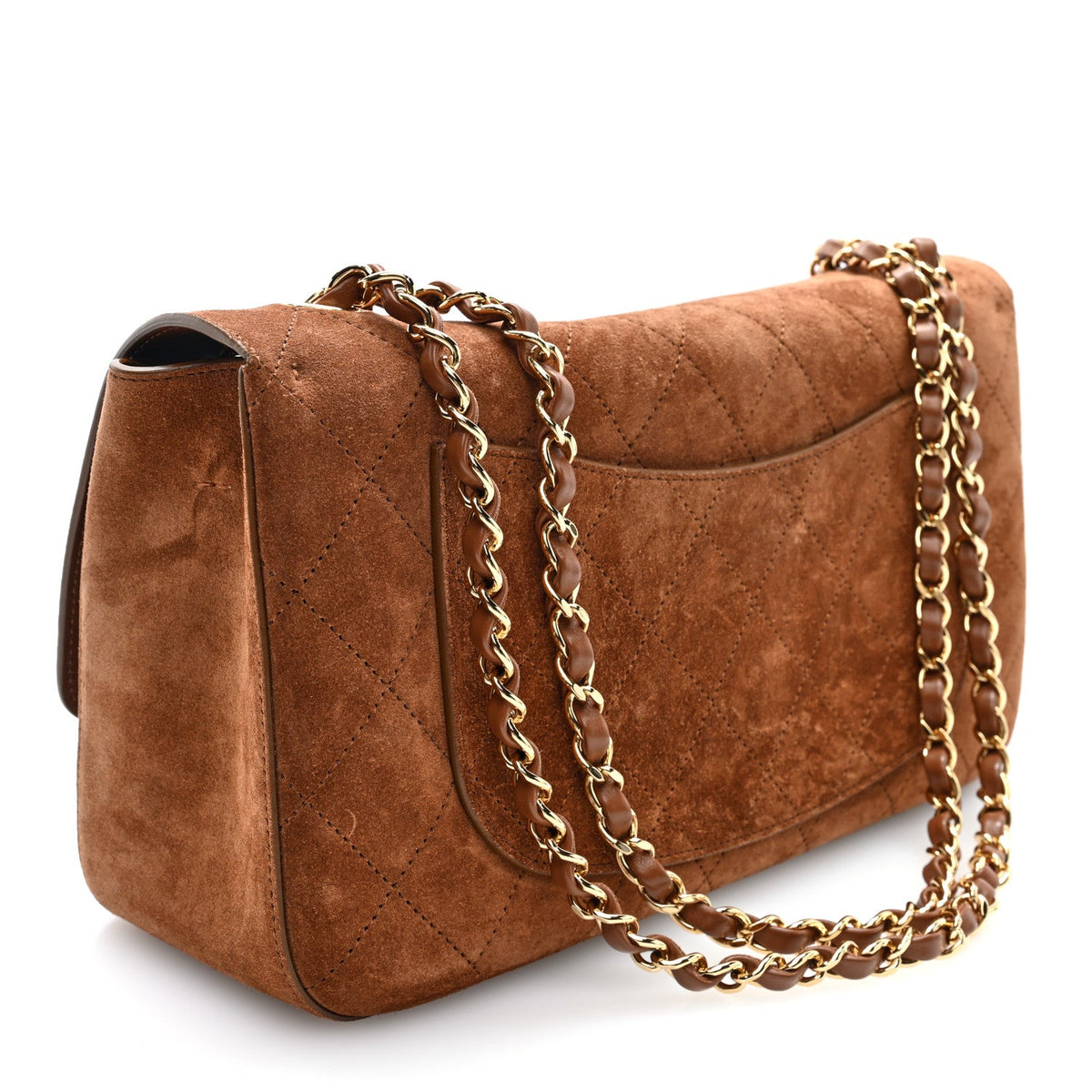 Suede Calfskin Small Souplissimo Maxi Flap Camel