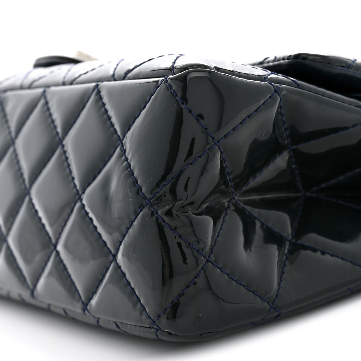 Patent Quilted 2.55 Reissue 227 Flap Dark Blue