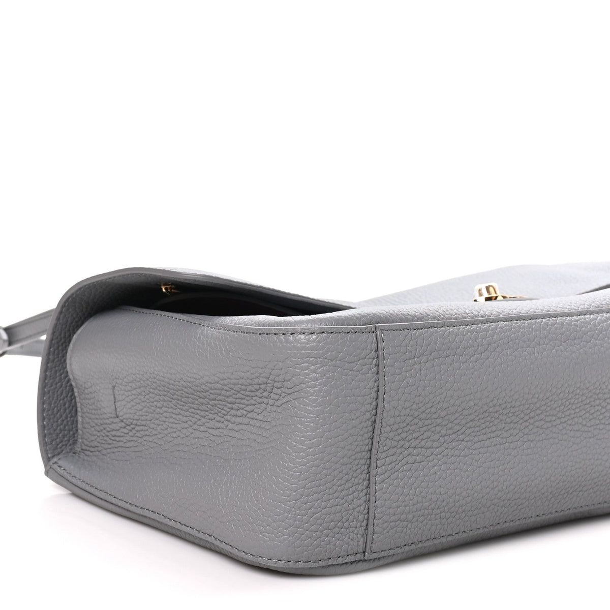 Grained Calfskin Small Souplissimo Maxi Flap Grey