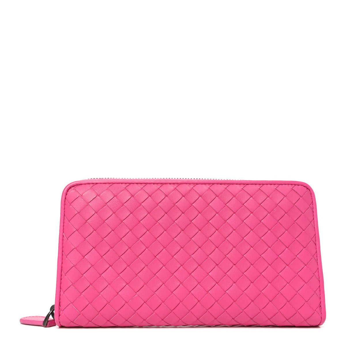 Nappa Intrecciato Zip Around Wallet Pink
