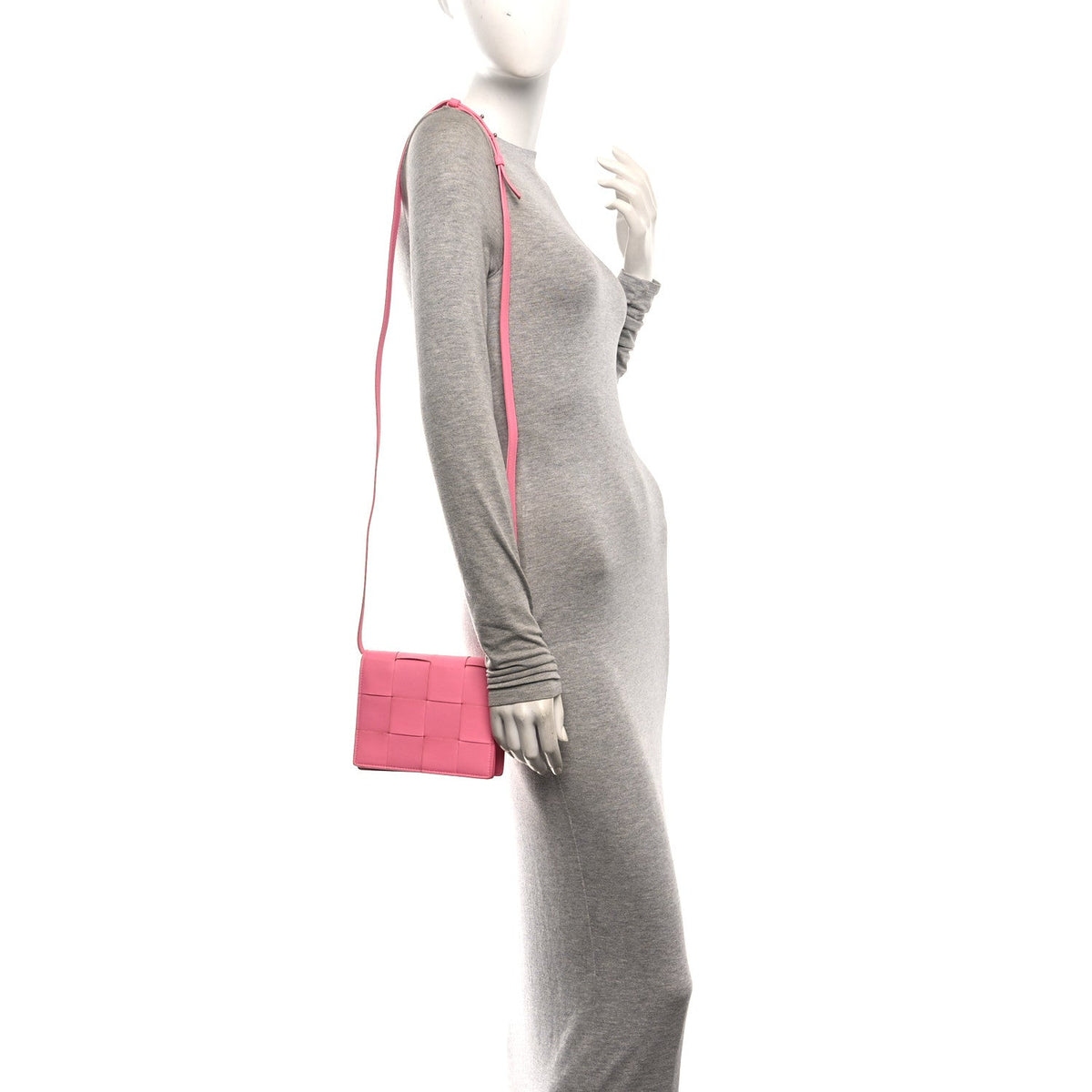 Lambskin Maxi Intrecciato Mini Cassette Crossbody Bag Pink