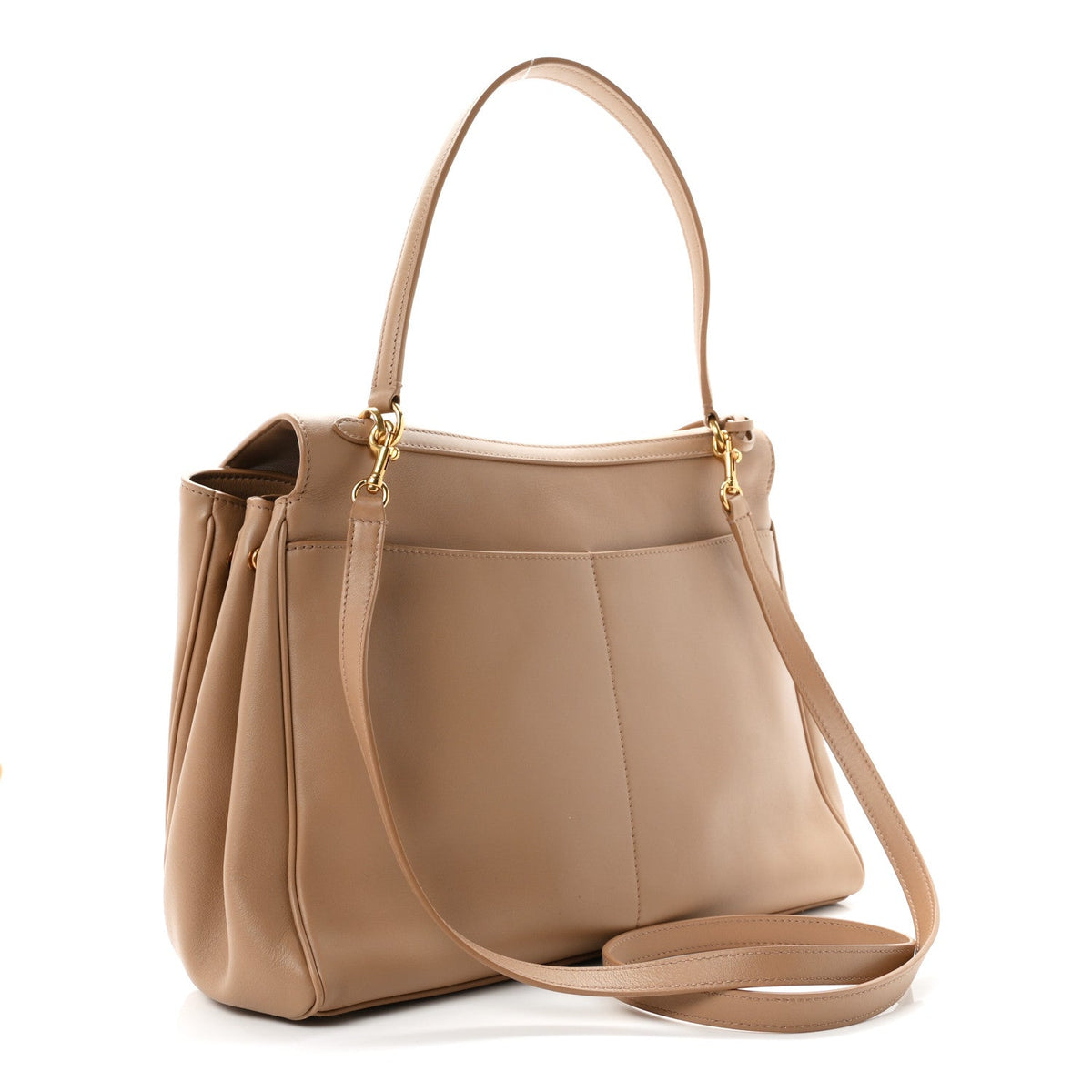Smooth Calfskin Medium Rodeo Top Handle Handbag Latte