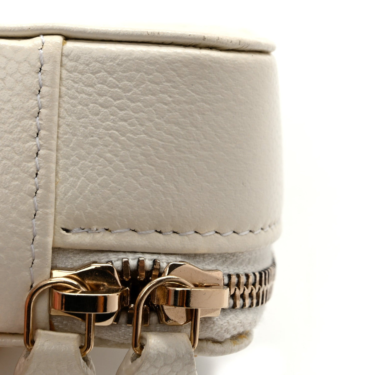 Caviar Quilted Mini Boy Clutch With Chain White