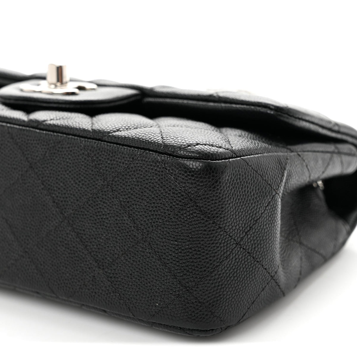 Caviar Quilted Mini Rectangular Flap Black