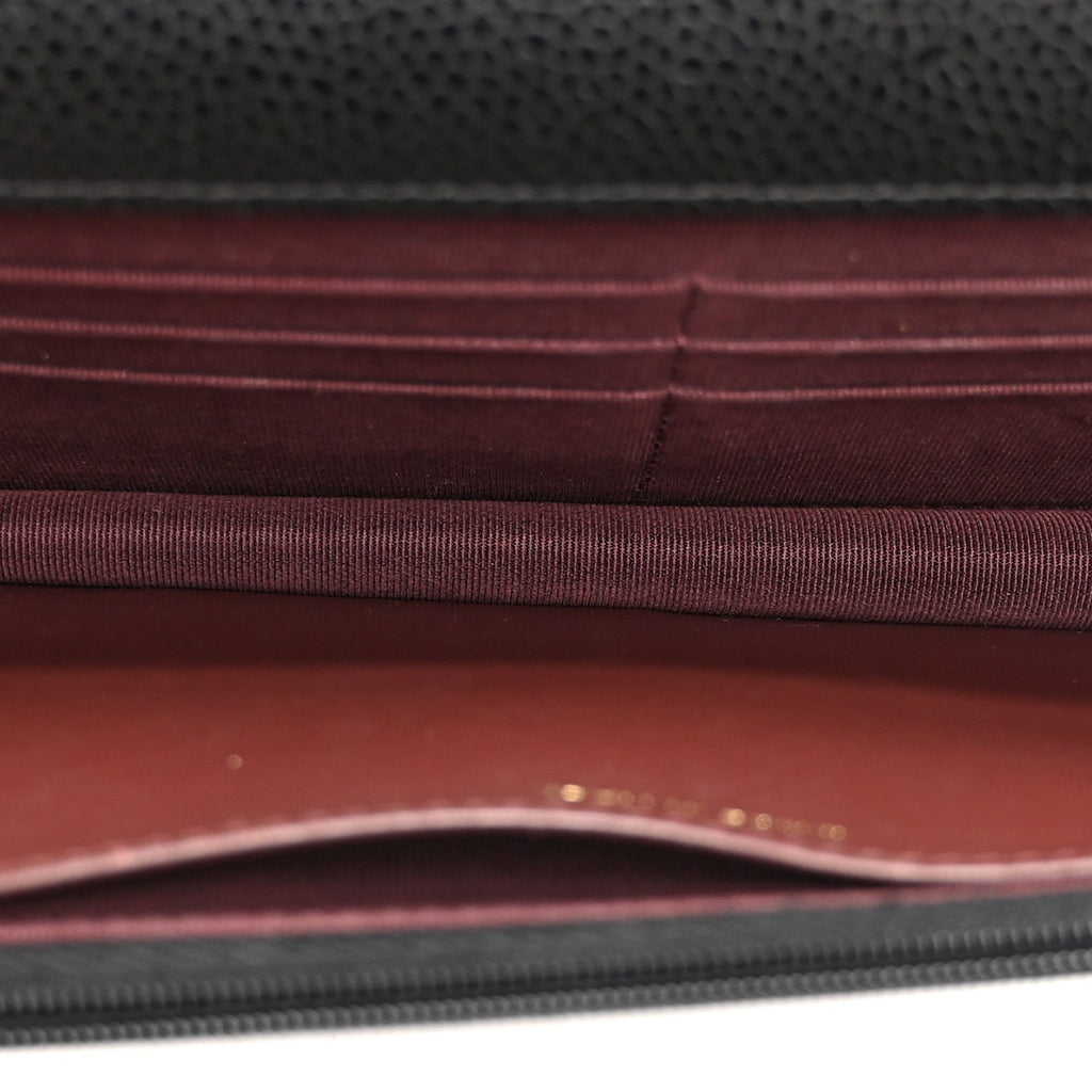 Caviar Quilted Wallet on Chain WOC Black