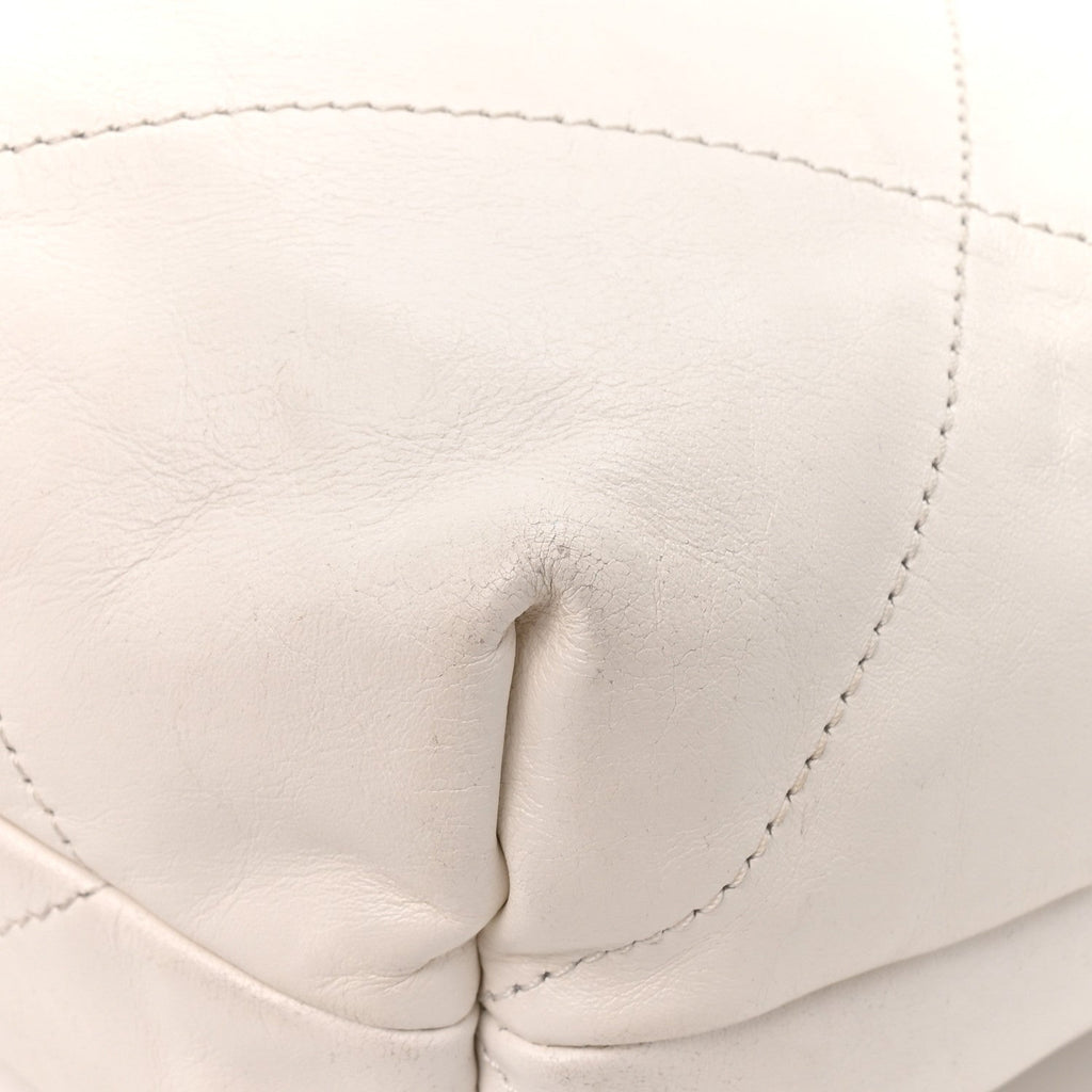 Shiny Calfskin Quilted Small Chanel 22 White