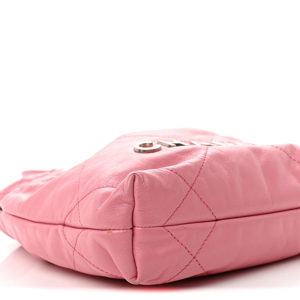 Shiny Calfskin Quilted Mini Chanel 22 Pink