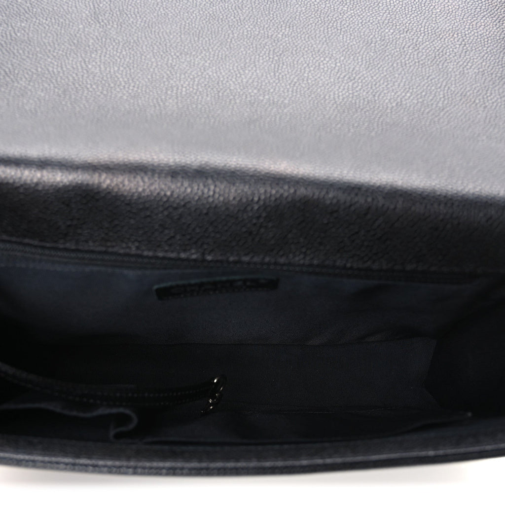 Caviar Quilted Large Boy Flap Black