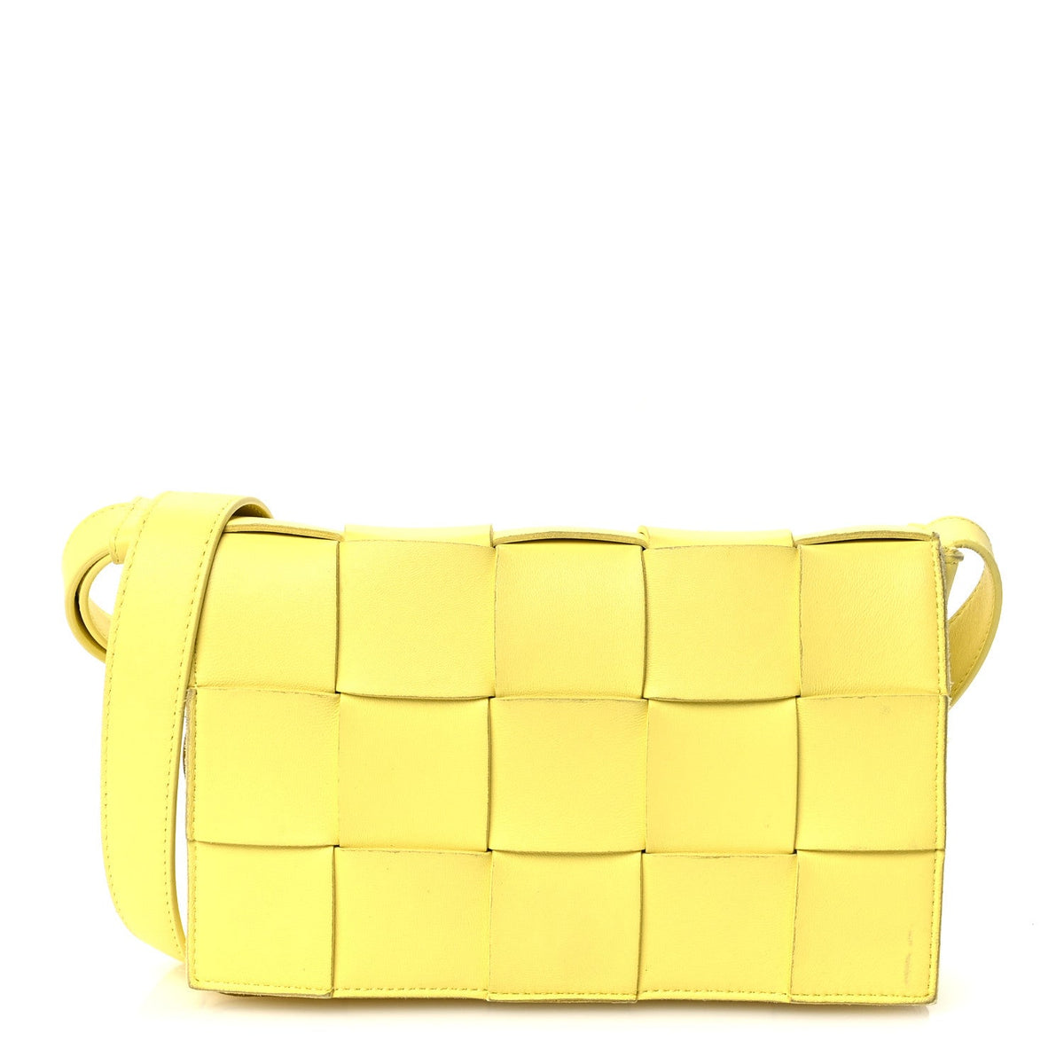 Lambskin Maxi Intrecciato Small Cassette Crossbody Bag Lemonade