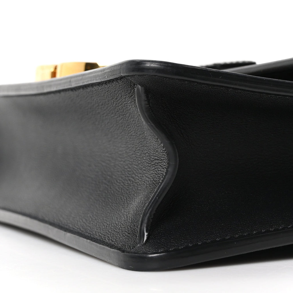 Smooth Calfskin 30 Montaigne Flap Bag Black