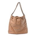 Shiny Calfskin Quilted Chanel 22 Beige