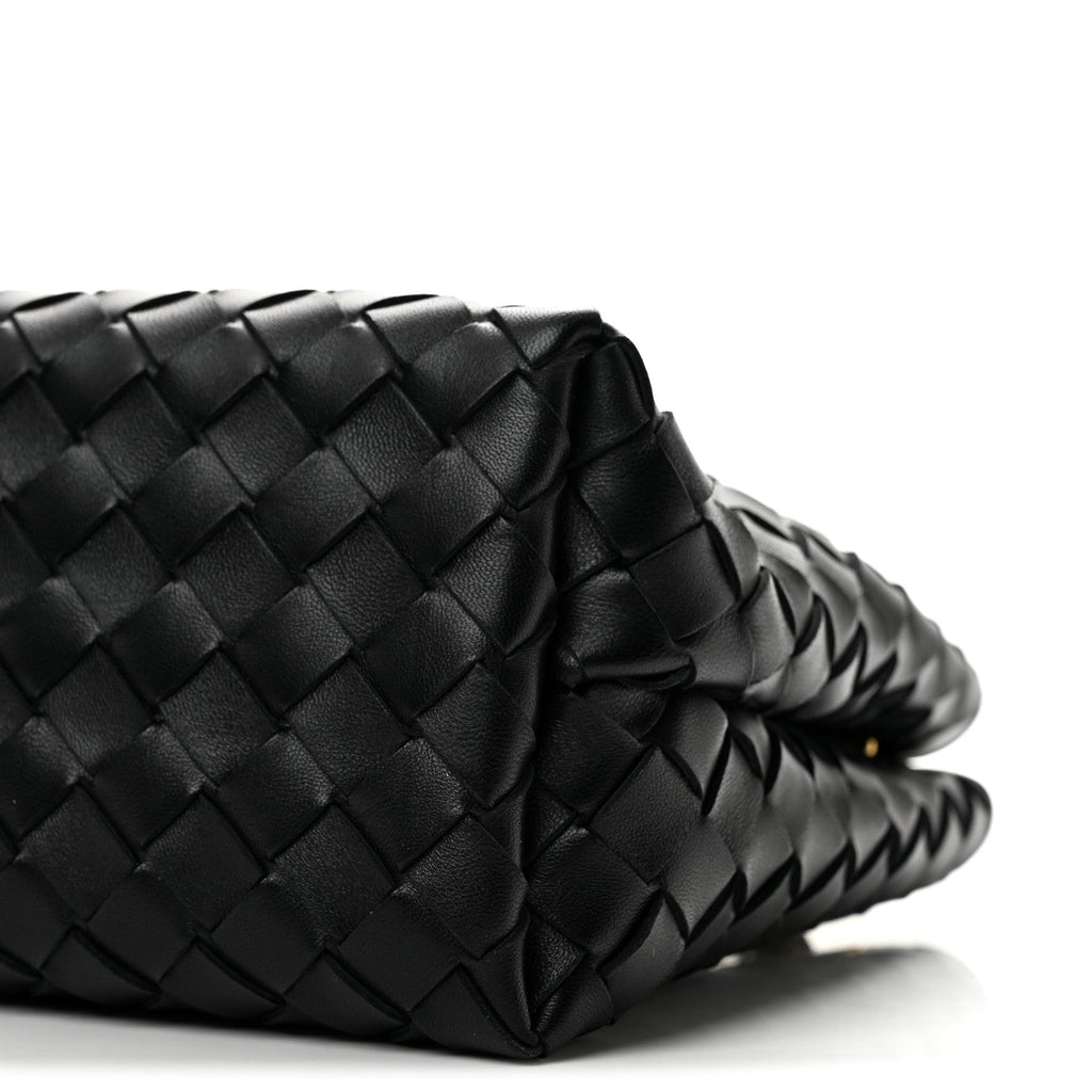 Nappa Intrecciato Small Andiamo With Chain Shoulder Bag Black