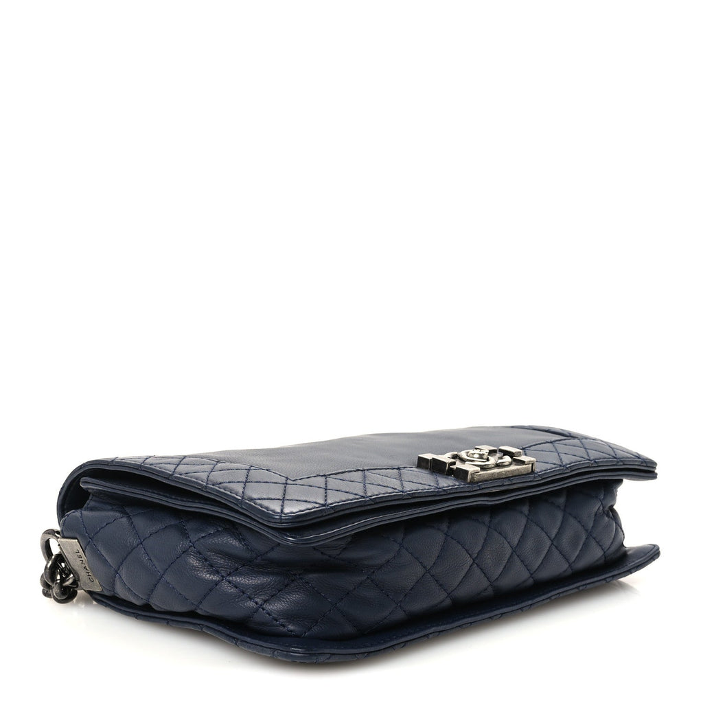 Calfskin New Medium Boy Reverso Flap Navy