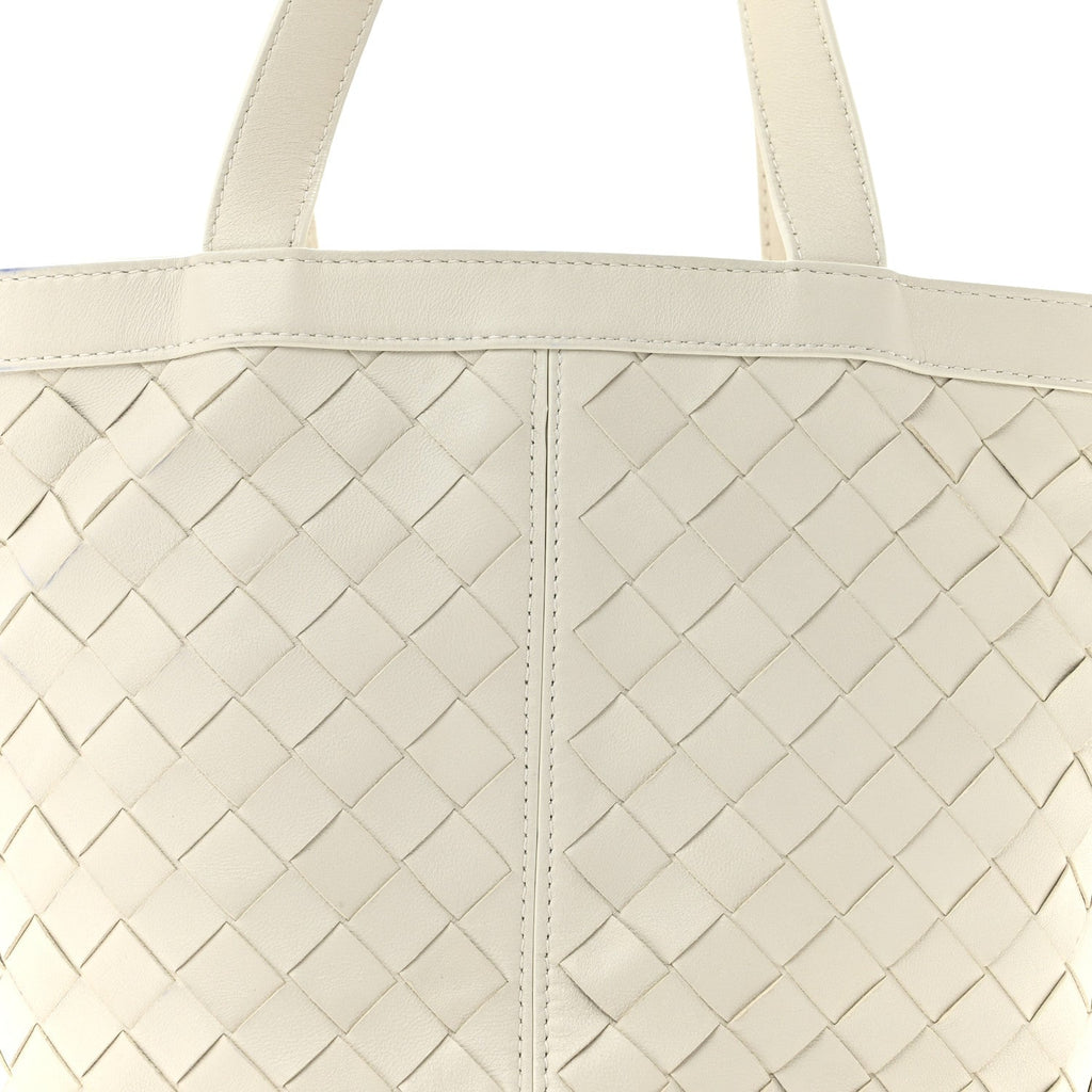 Nappa Intrecciato Small Flip Flap Tote Chalk