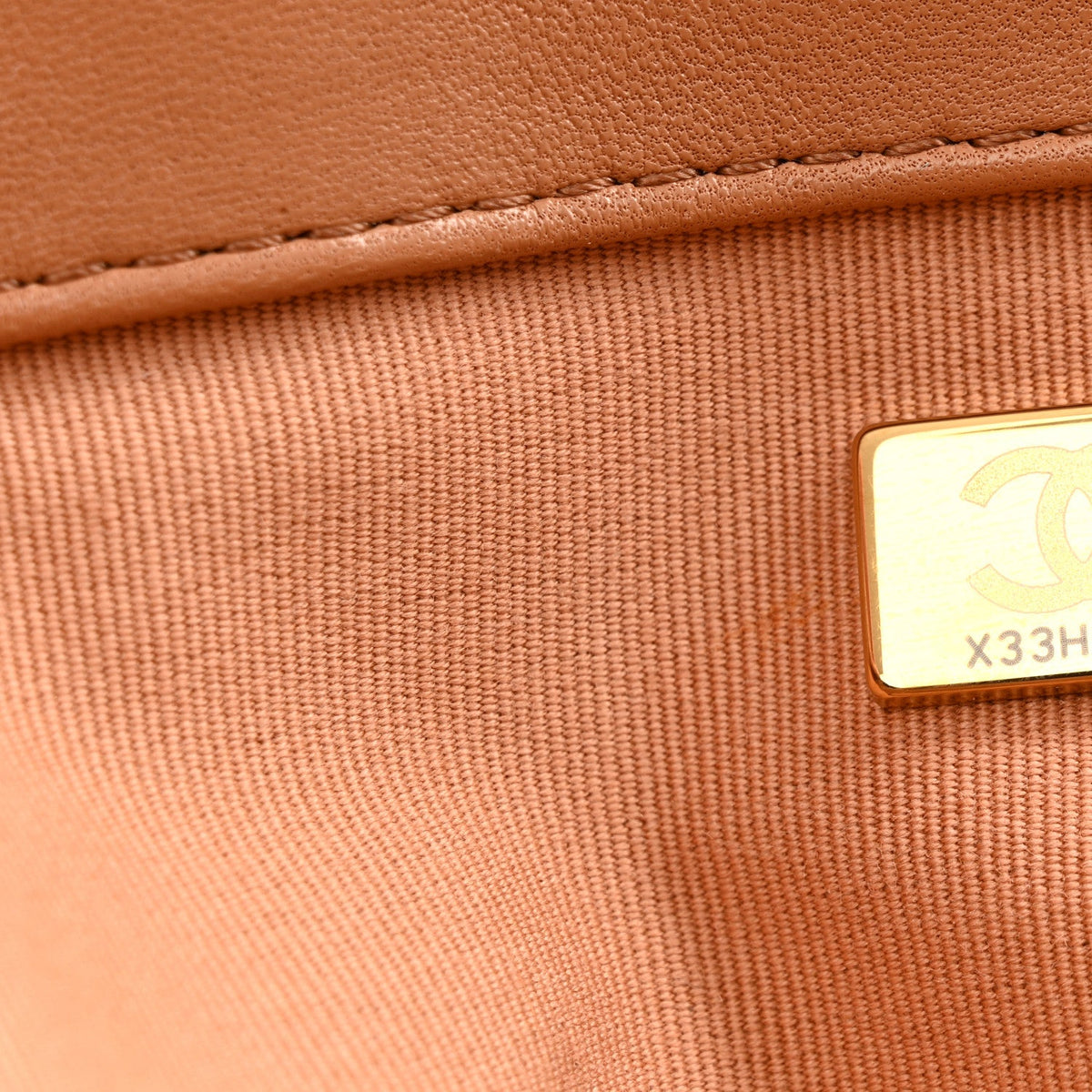 Lambskin Quilted Chanel 19 East West Shopping Bag Brown