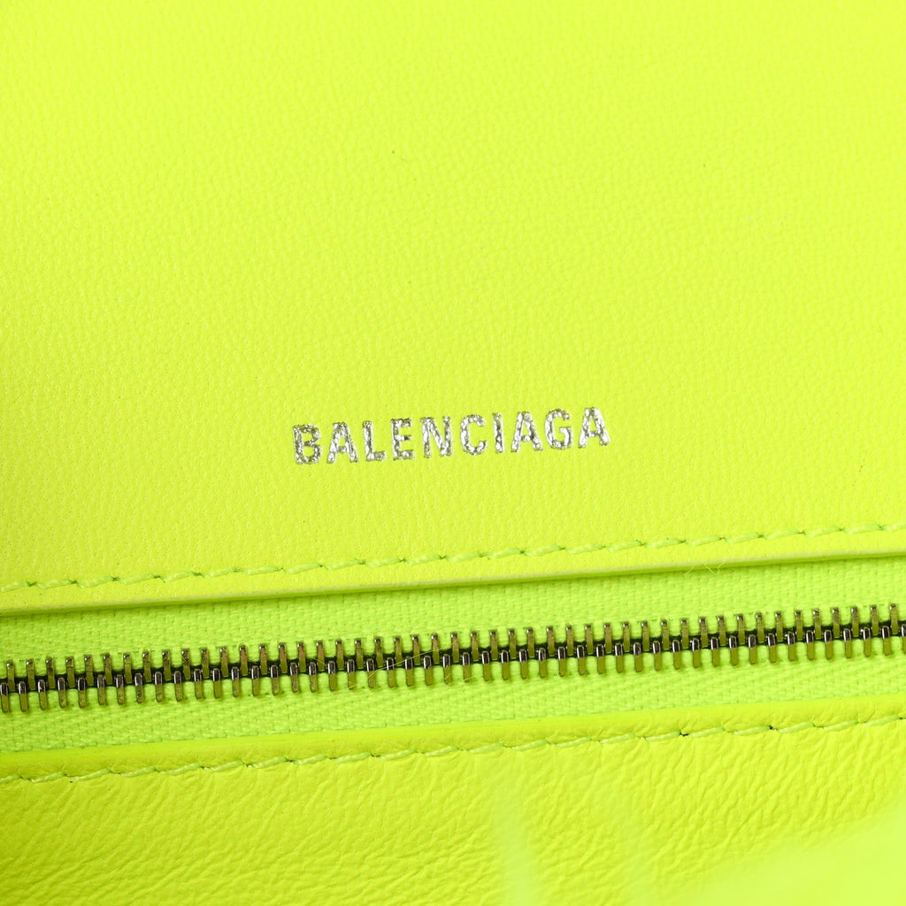 Faux Fur Medium Fluffy Hourglass Top Handle Bag Fluo Yellow