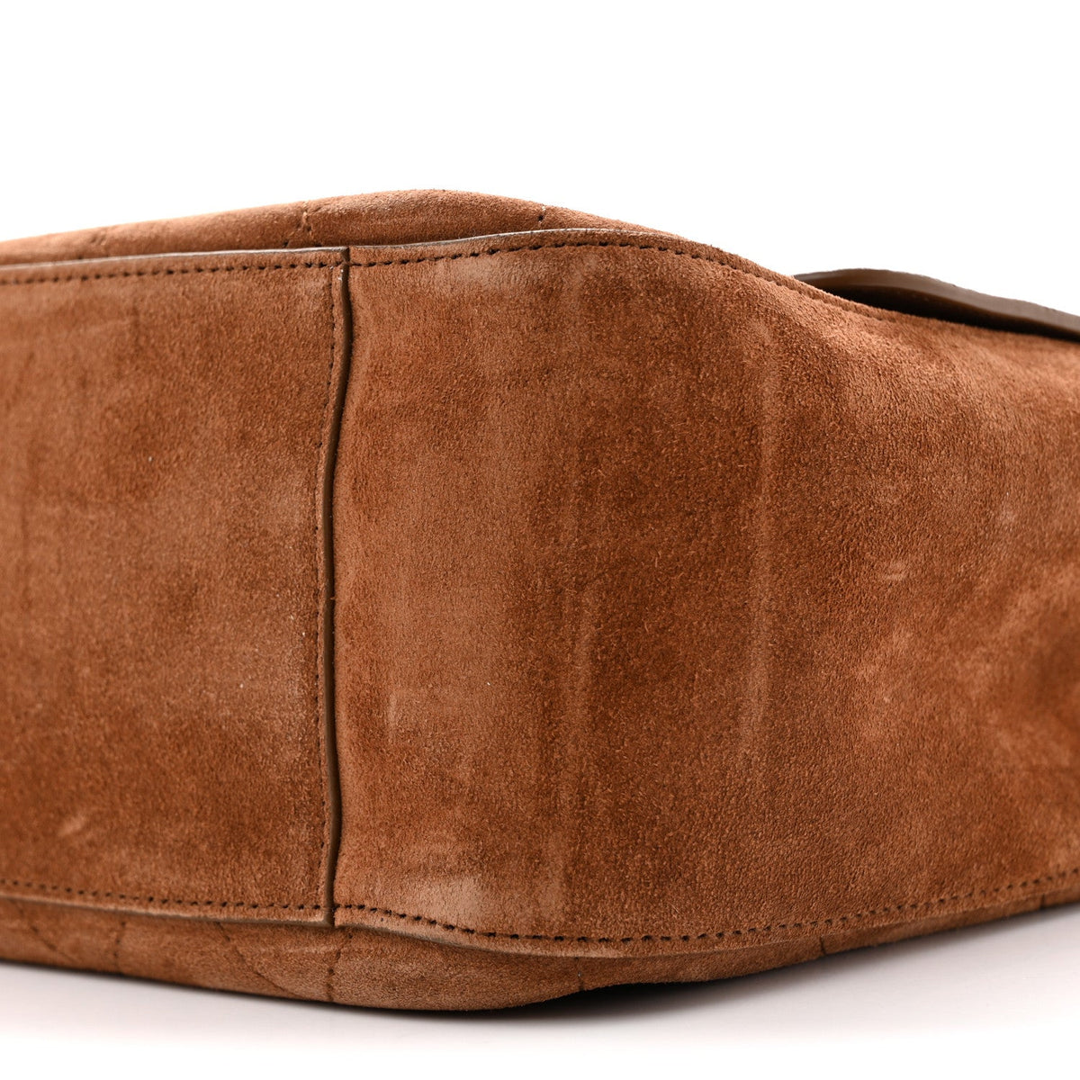 Suede Calfskin Small Souplissimo Maxi Flap Camel