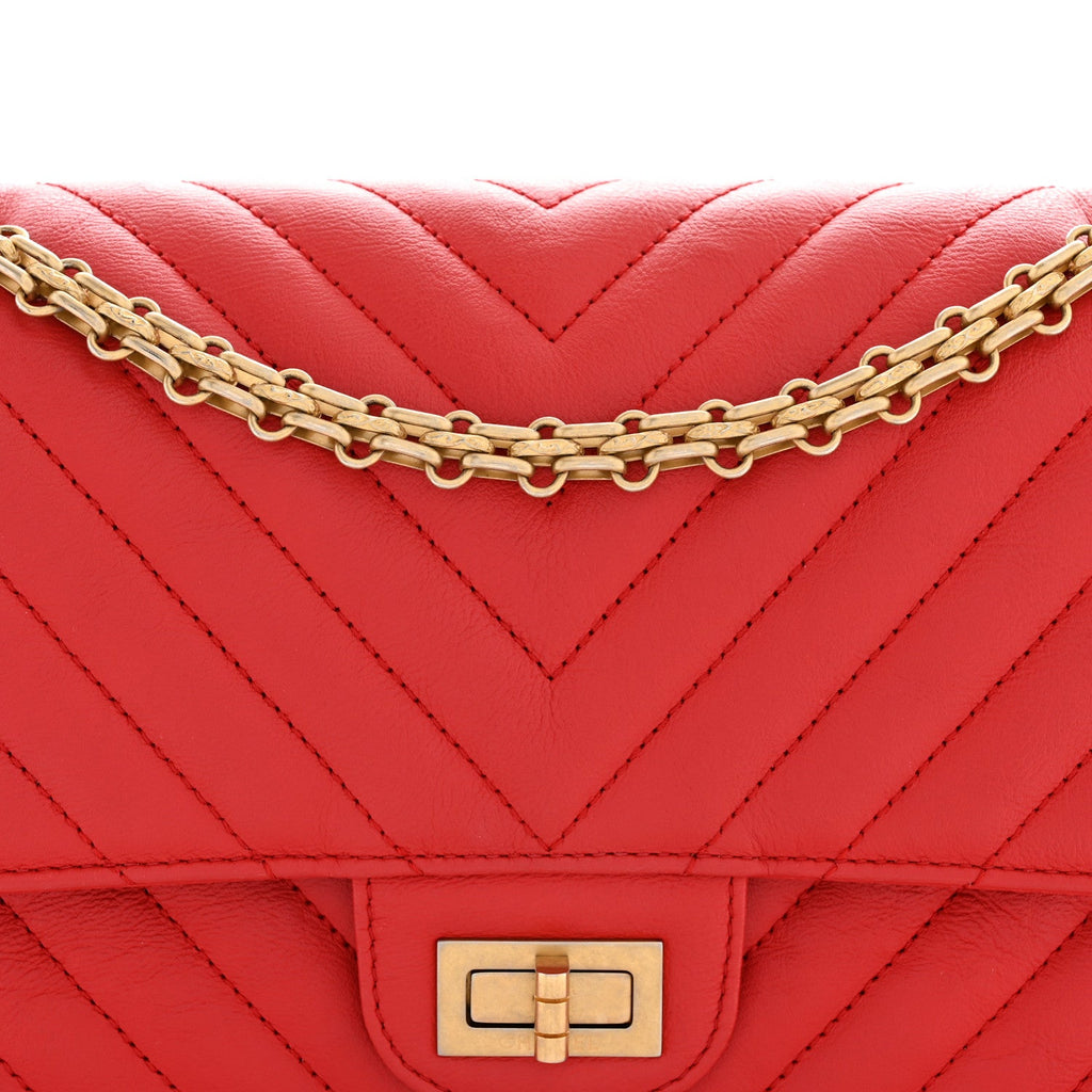 Calfskin Chevron Quilted 2.55 Reissue 225 Flap Red