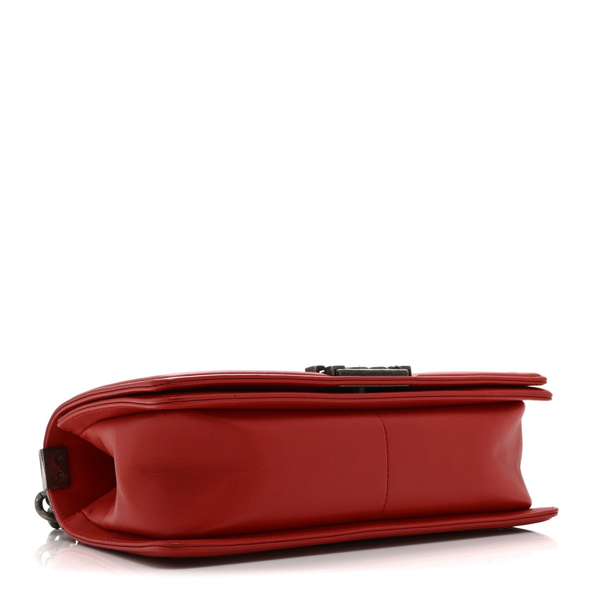 Calfskin Chevron Quilted Medium Boy Flap Red