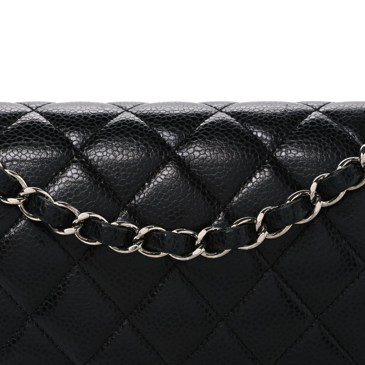 Caviar Quilted Small Double Flap Black