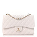 Caviar Quilted Jumbo Double Flap White