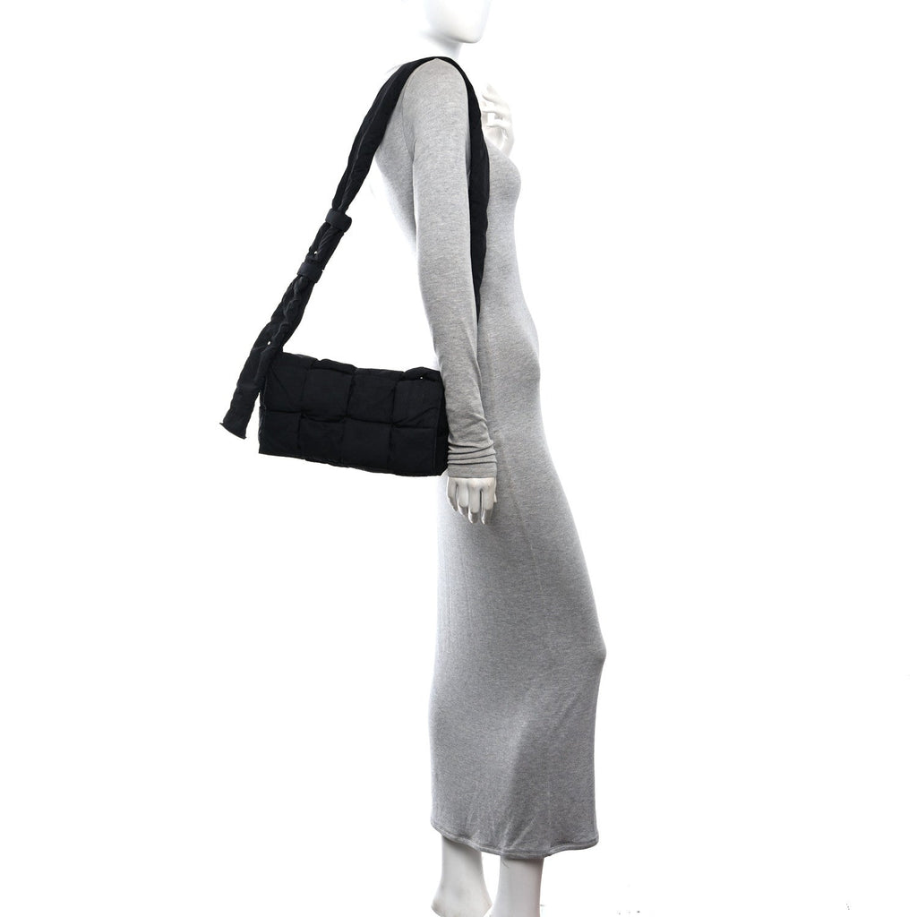 Nylon Intrecciato Padded Tech Cassette Bag Black
