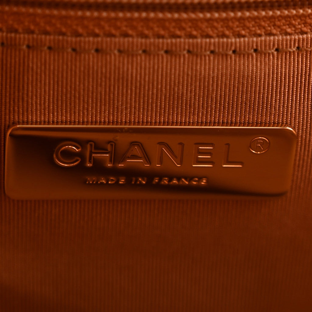 Lambskin Quilted Large Chanel 19 Flap Brown