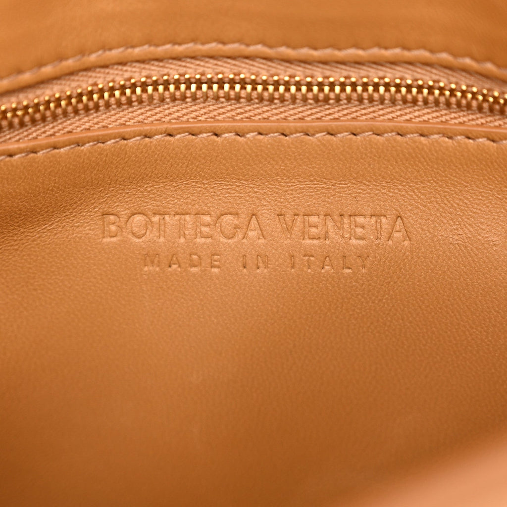 Nappa Maxi Intreccio Padded Cassette Crossbody Bag Caramel