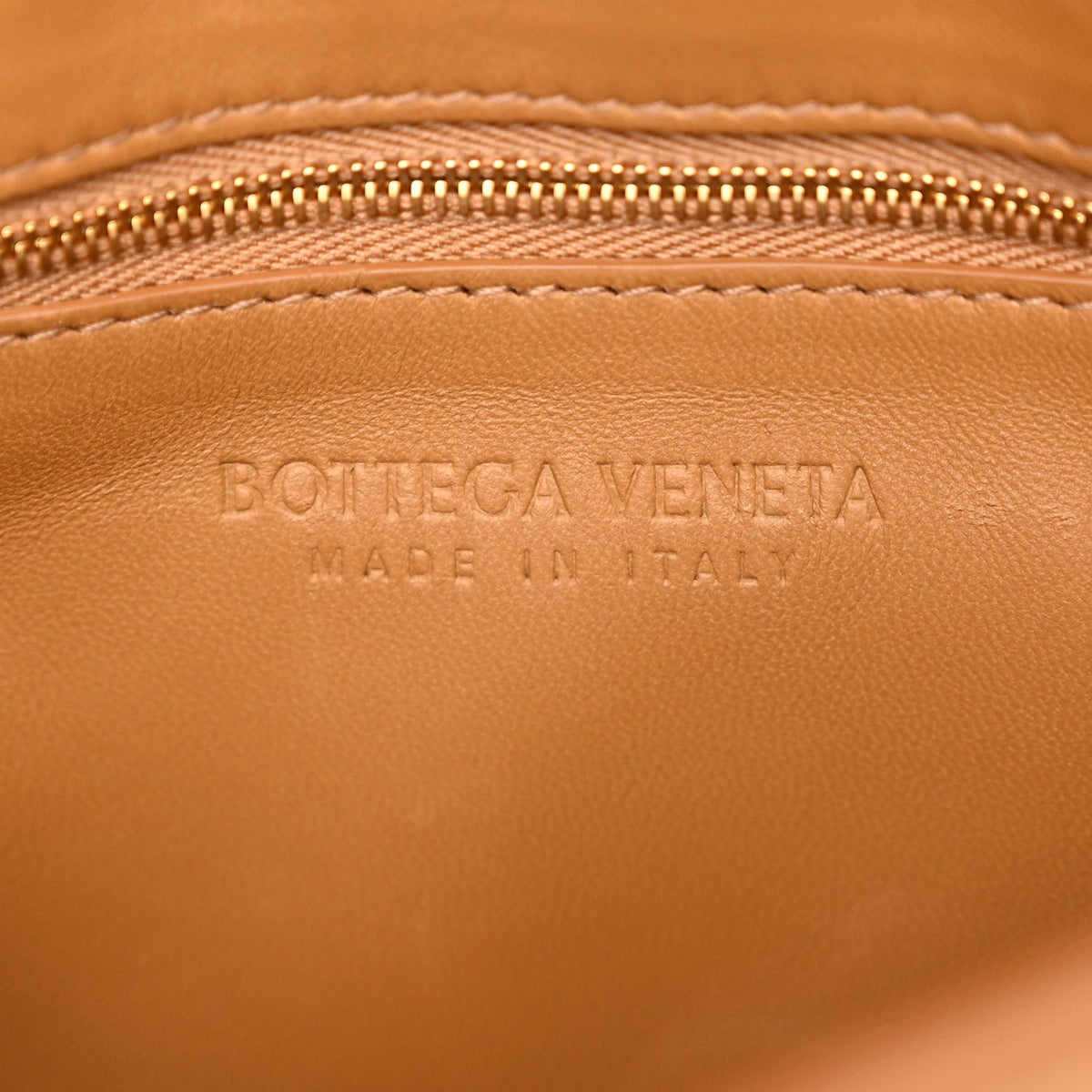 Nappa Maxi Intreccio Padded Cassette Crossbody Bag Caramel