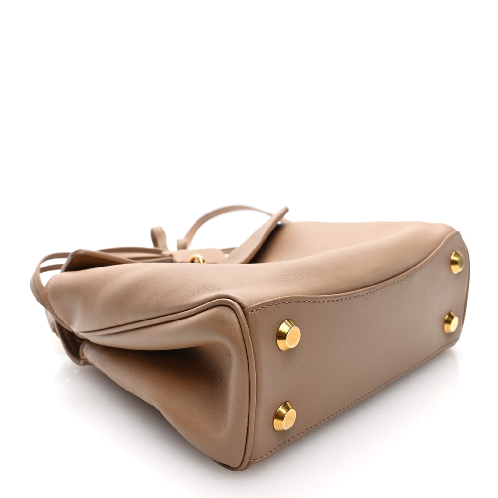 Natural Smooth Calfskin Mini Rodeo Top Handle Handbag Latte