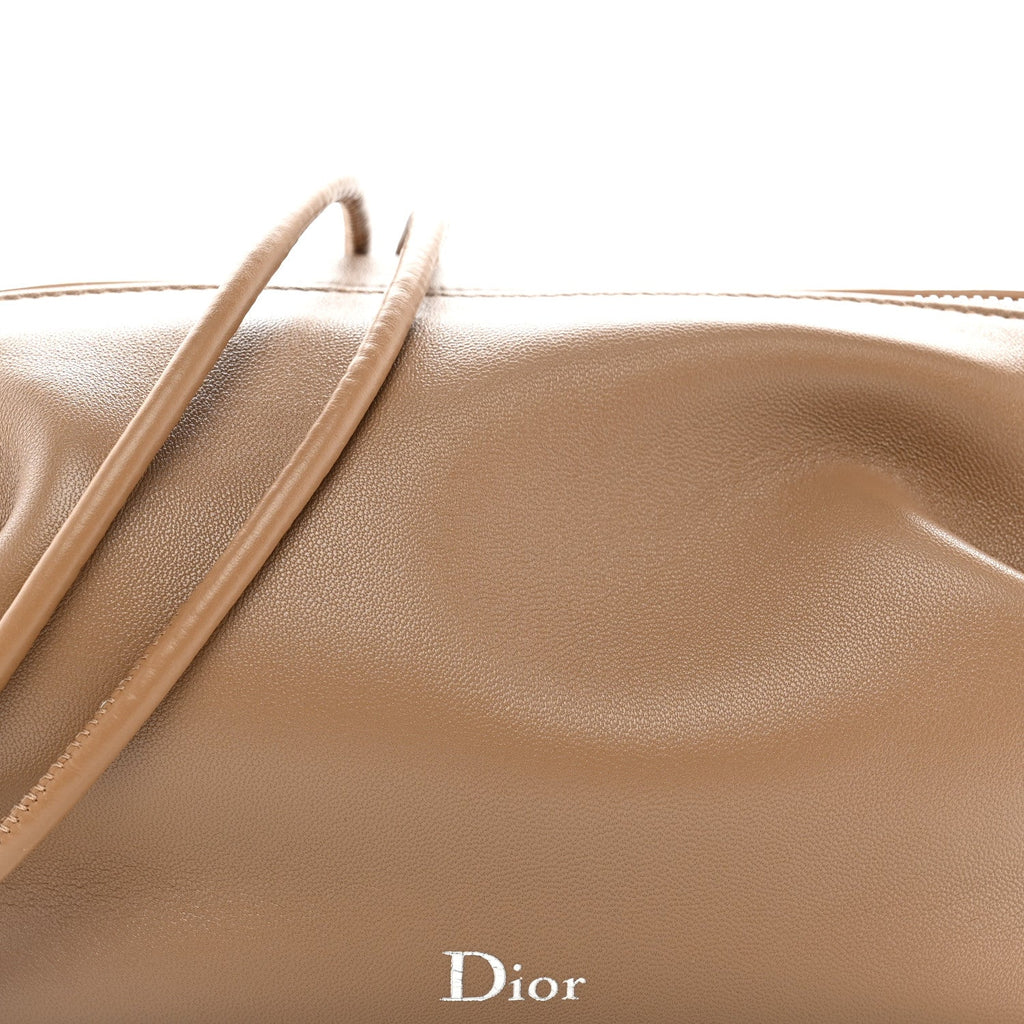 Supple Lambskin Bow Pouch Camel