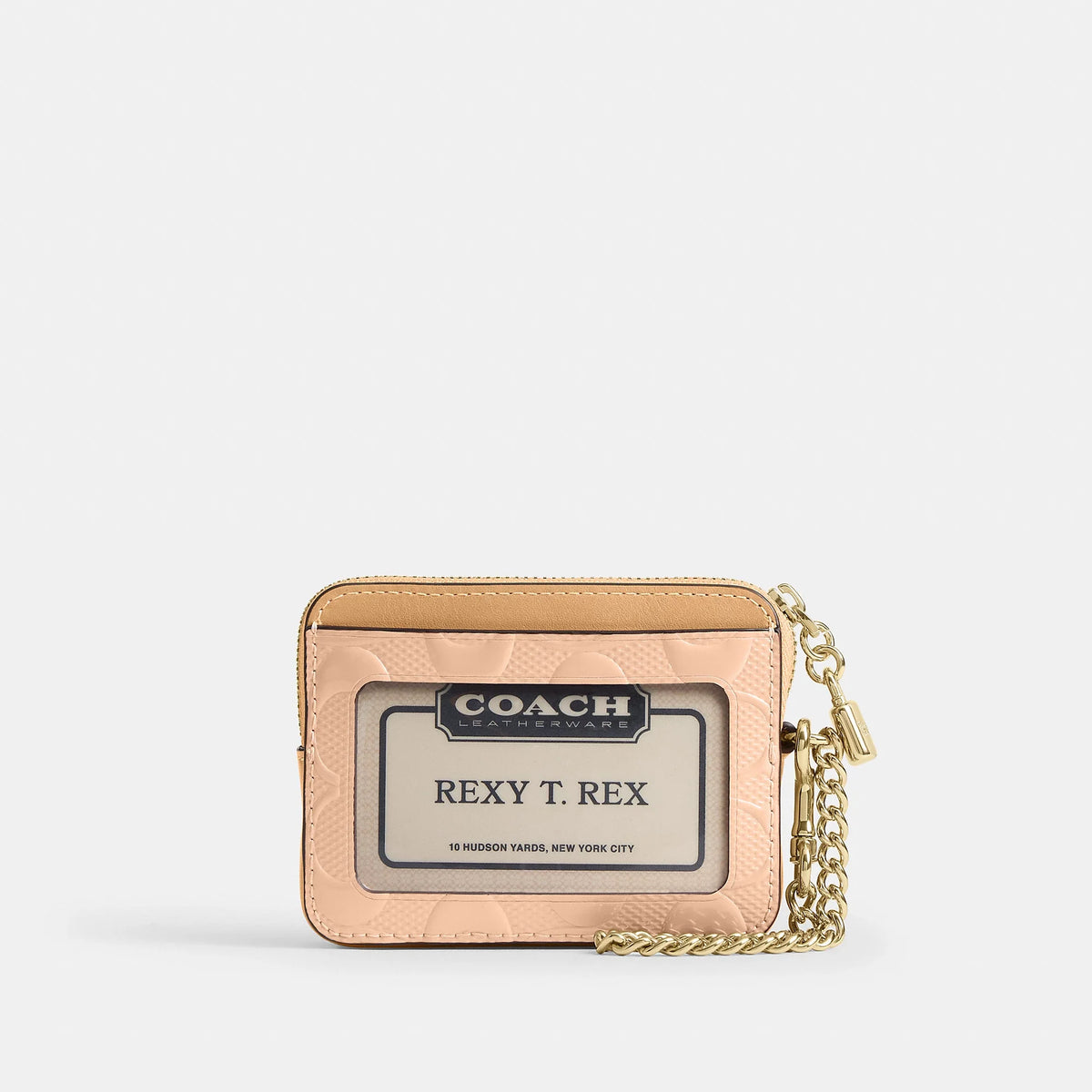 Coach Outlet Zip Card Case In Signature Leather With Charm