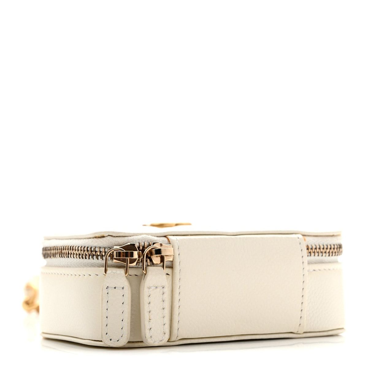 Caviar Quilted Mini Boy Clutch With Chain White