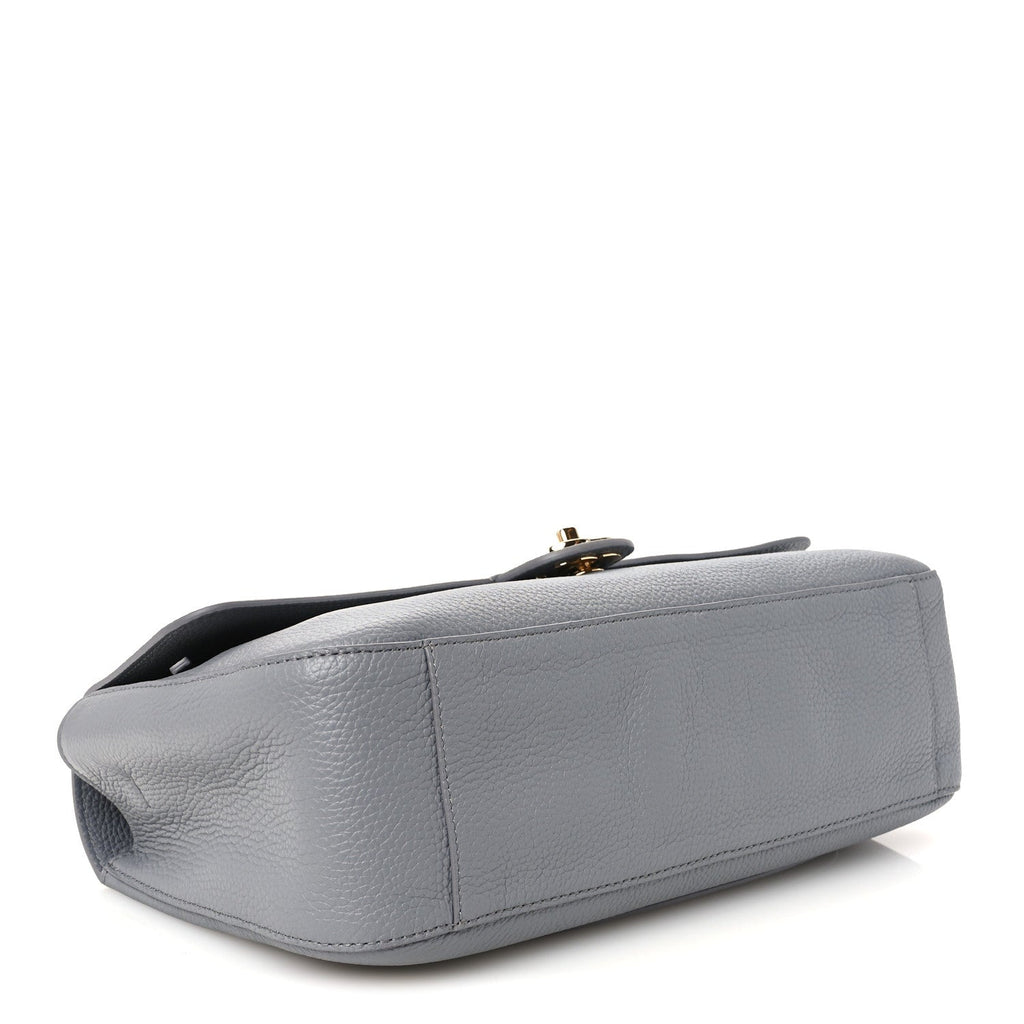 Grained Calfskin Small Souplissimo Maxi Flap Gray
