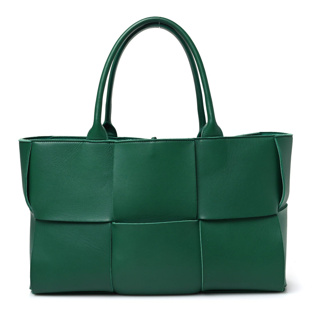 Nappa Maxi Intrecciato Medium Arco Tote Racing Green