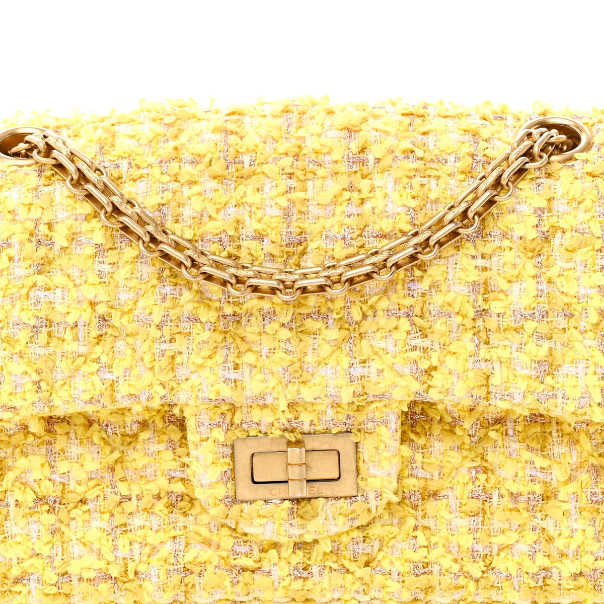 Tweed Quilted 2.55 Reissue Mini Flap Yellow