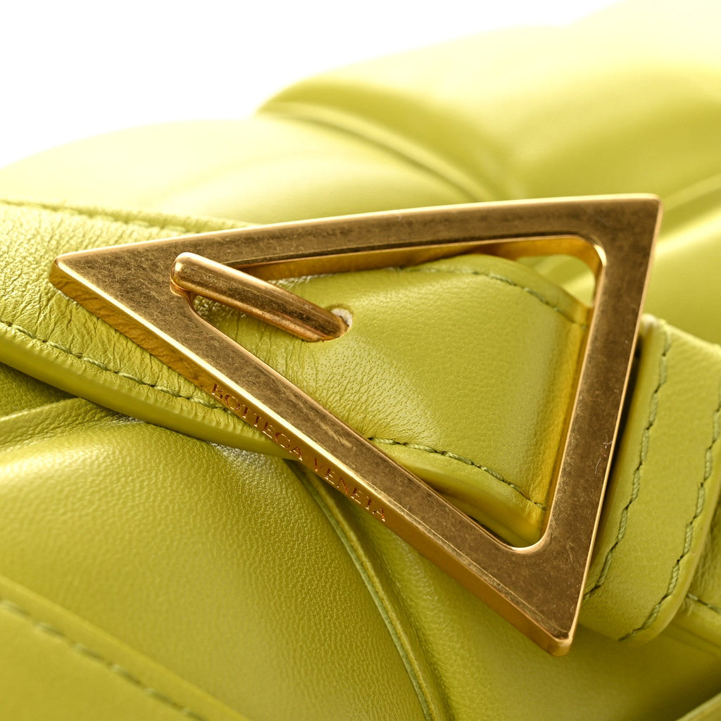 Nappa Maxi Intreccio Padded Cassette Crossbody Bag Lime