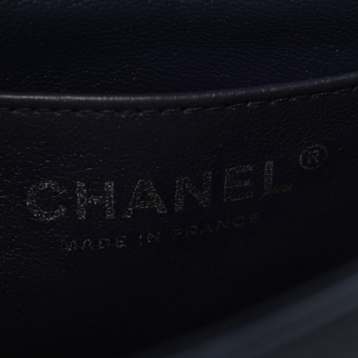 Lambskin Quilted Mini Rectangular Flap Dark Navy Blue