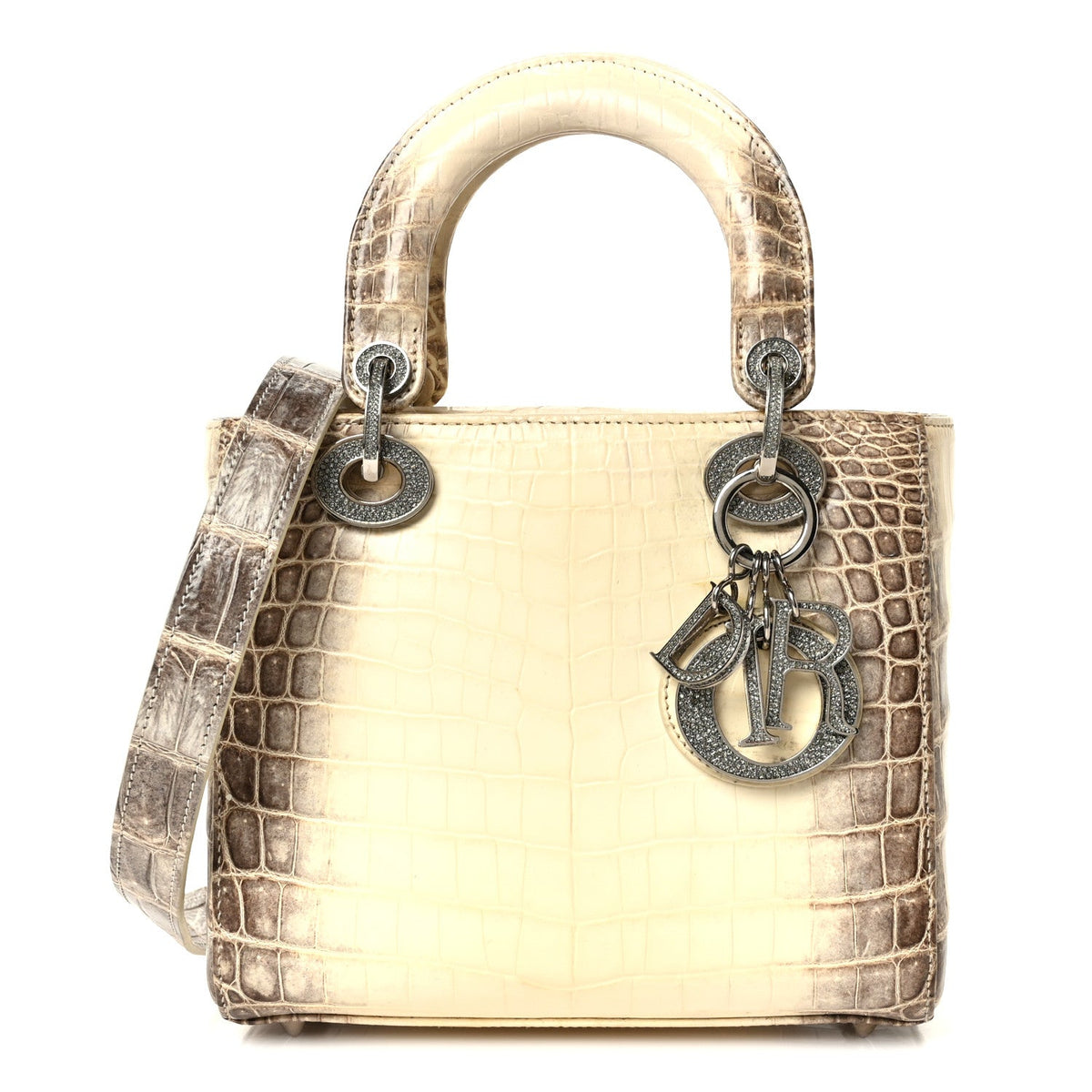 Niloticus Crocodile Himalaya Crystal Small Lady Dior White