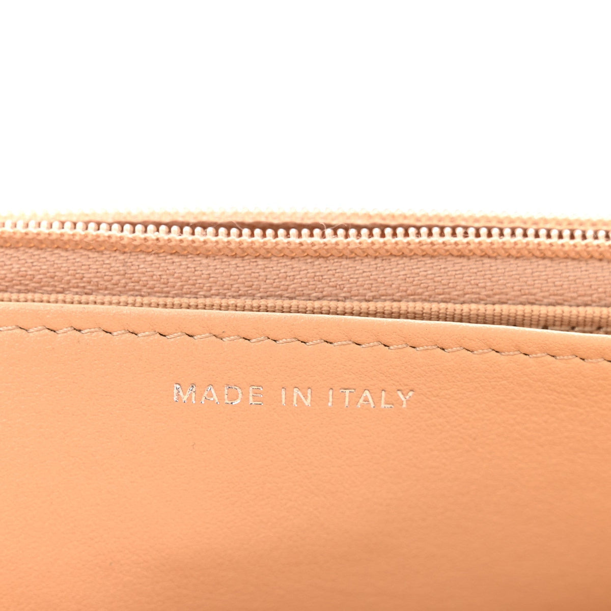 Caviar Quilted Wallet on Chain WOC Beige