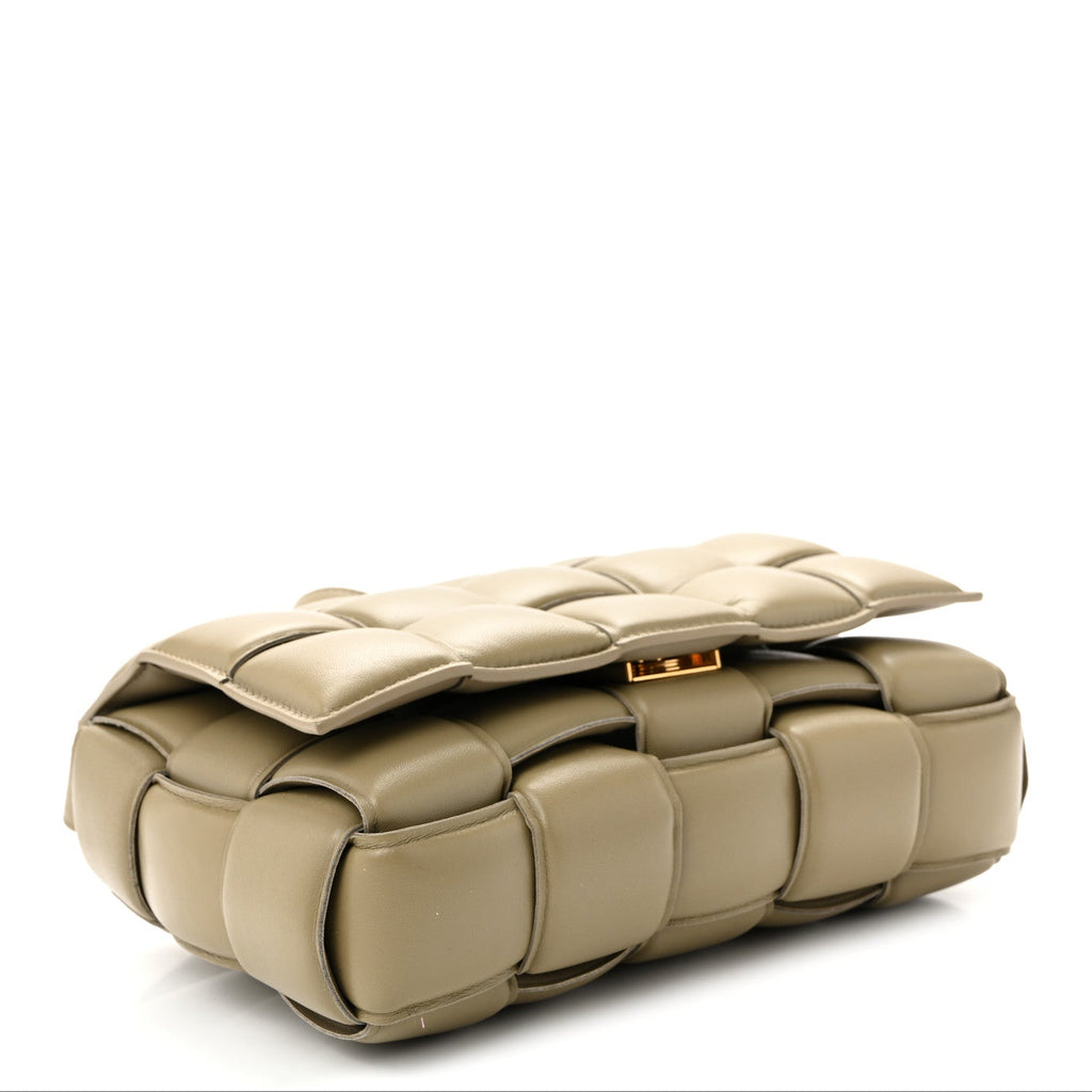 Nappa Maxi Intreccio Padded Cassette Crossbody Bag Travertine