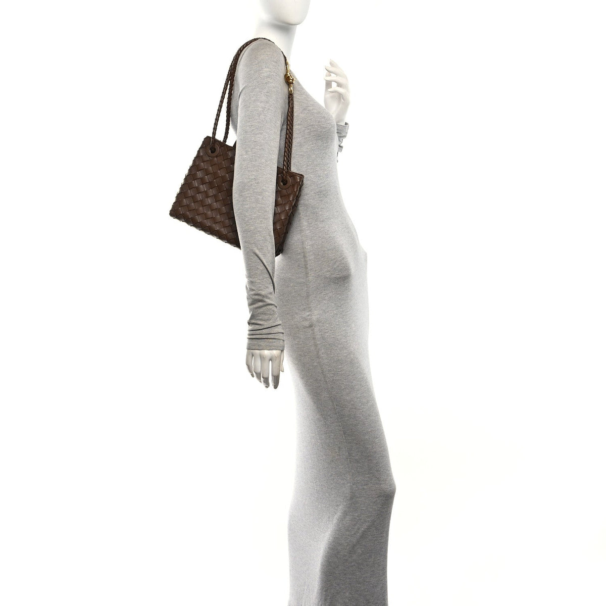 Nappa Intrecciato Small Andiamo Shoulder Bag Nocciola