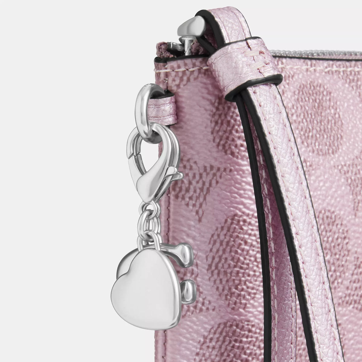 Coach Outlet Boxed Corner Zip Wristlet In Signature Canvas With Charms