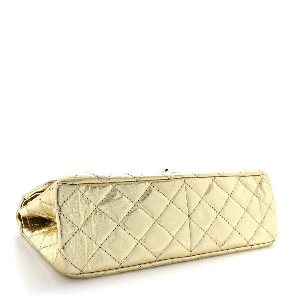 Metallic Aged Calfskin Quilted 2.55 Reissue 227 Flap Gold