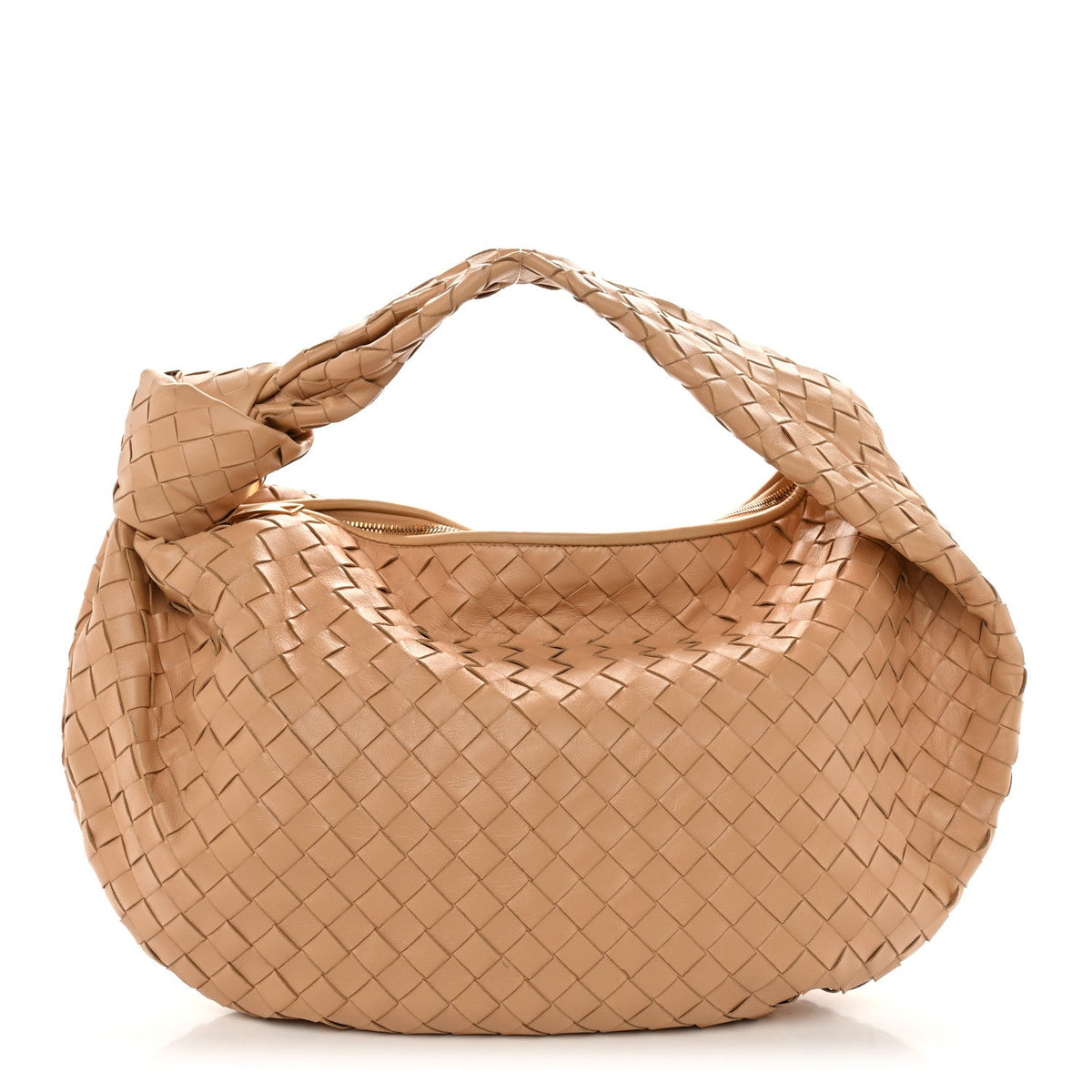 Nappa Intrecciato Small Jodie Hobo Almond