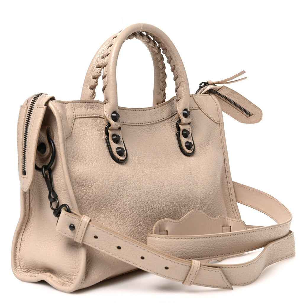 Chevre Classic Hardware Metallic Edge S City Beige Tapioca