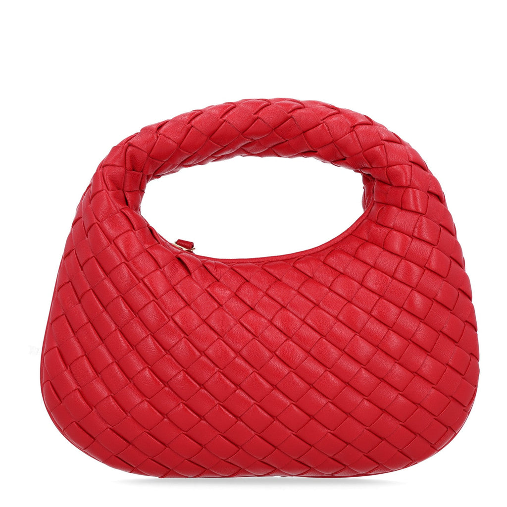 Nappa Intrecciato Baby Veneta Hobo Cardinal