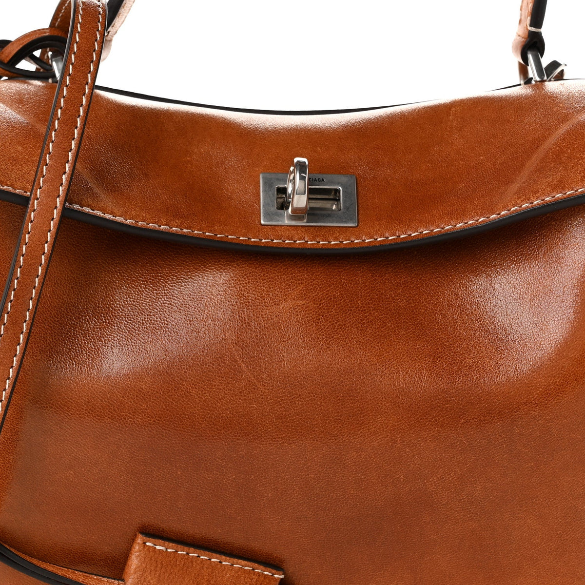 Vegetable Tanned Lambskin Mini Rodeo Top Handle Handbag Tan Cowboy