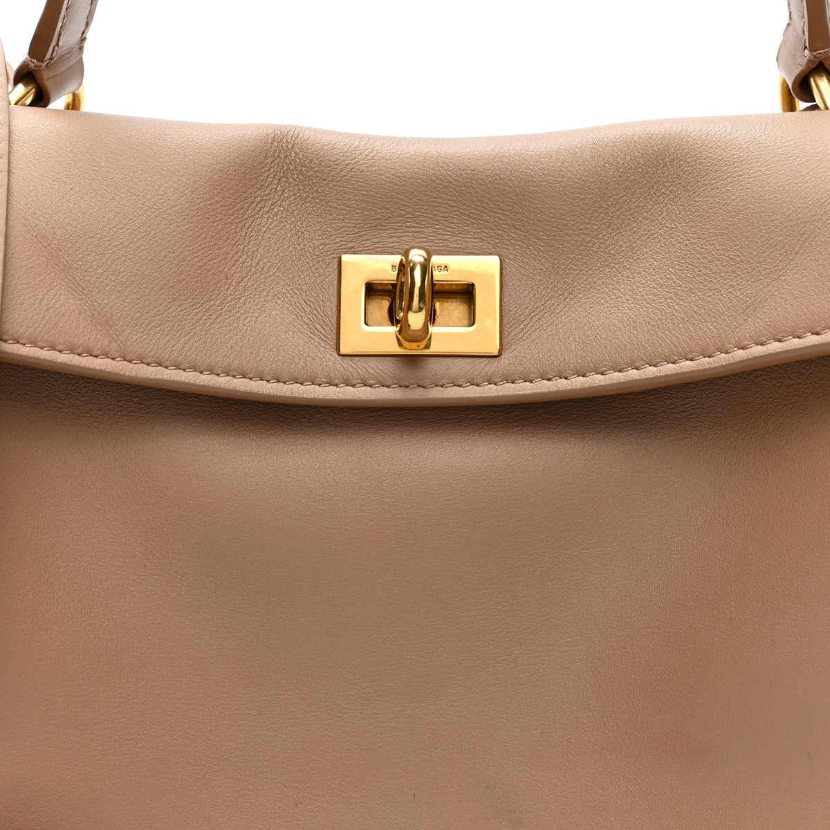 Natural Smooth Calfskin Mini Rodeo Top Handle Handbag Latte
